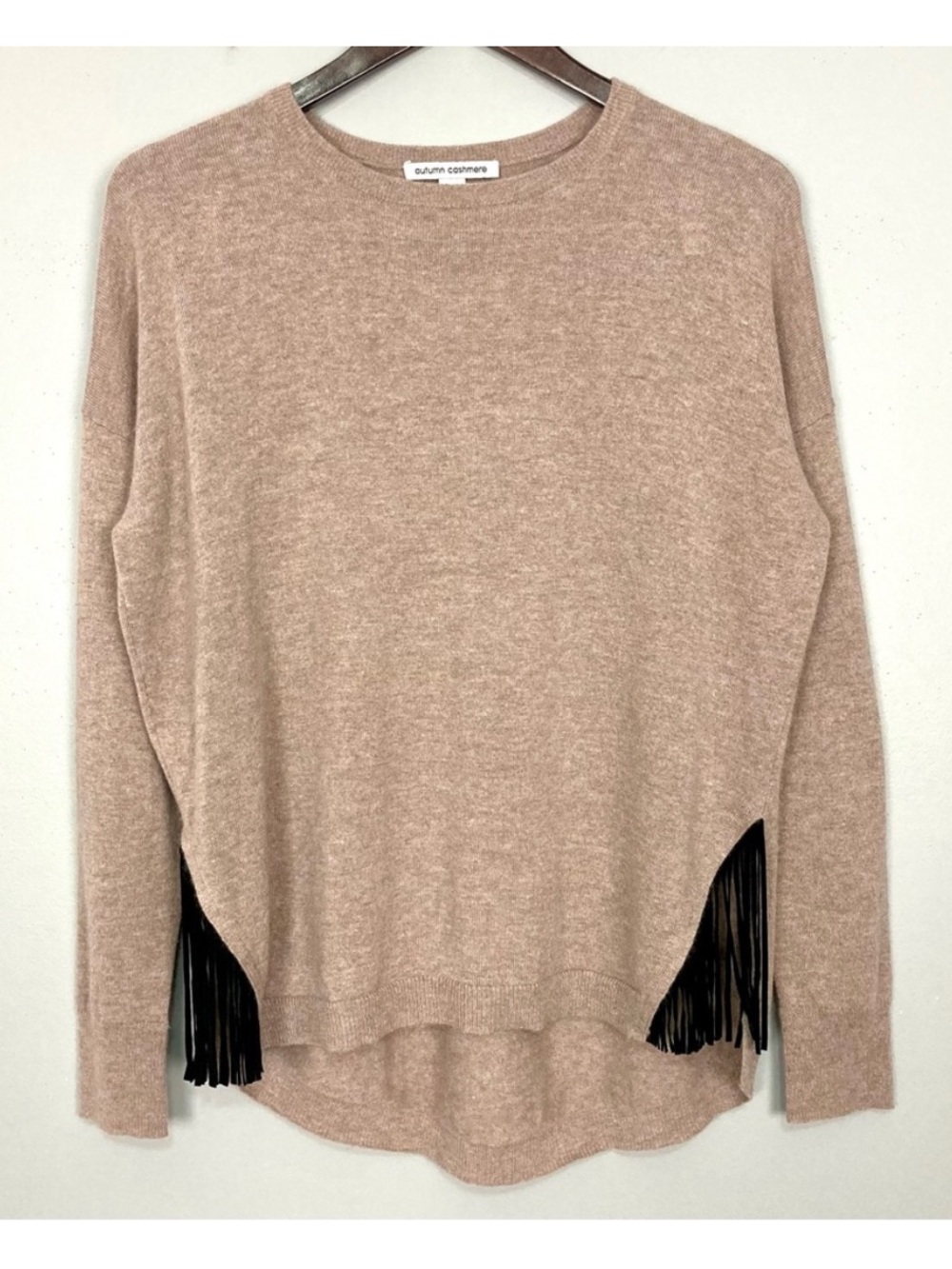 Autumn Cashmere Fringed Shirttail Sweater Women’s Size M Pullover Boho Western